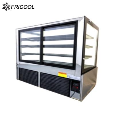 China Single-temperature Right Angle Display Sliding Door Cake Showcase Cake Back Refrigerator with CE/ETL for sale