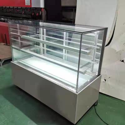 China Single-temperature Frameless Square Glass Refrigerated Display Case For Grocery Shop With CE&ETL for sale