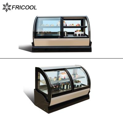 China Single-temperature front curved doors toughen showcase bread countertop showcase with CE/ETL for sale