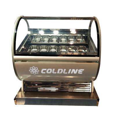 China Single-temperature ice cream display freezer gelato showcase with CE/ETL for sale