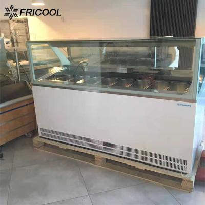 China Single-temperature Italy Ice Cream Display Freezer Gelato Showcase with CE/ETL for sale