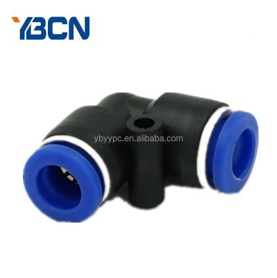 China Plastic Air Fittng , Pneumatic PV 4mm Tube Plastic Elbow L Push In Connector Unions Quick Fitting for sale