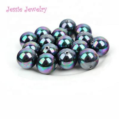 China Imitation Pearl Shell Beads Wholesale Multi Color Jewelry DIY Beads Though Hole And Half Drilled Beads for sale