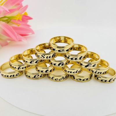 China JX283 Customized Initial Letter DIY Name Ring Wedding Engagement Jewelry Gold Punk Hawaiian Jewelry Wholesale For Woman for sale