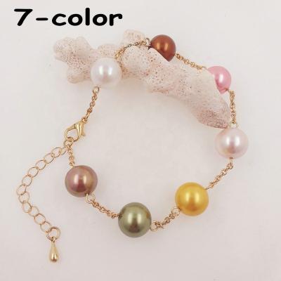 China Wholesale Ethnic Shell Pearl Bracelet Hawaii Jewelry Natural Pearl Bracelet 5 Different Gold Color Available For Woman for sale