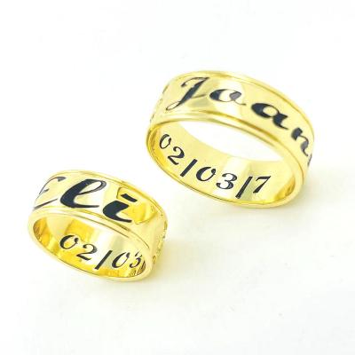 China JX283 Personalized Name Ring Initial Anniversary Couples Wedding Engagement Gift Romantic Jewelry Customize Band Ring Men Women Men Kid Boy Girl for sale