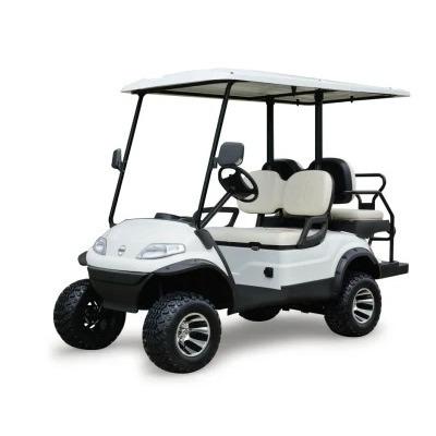 China High Tensile Steel Welded + PP Engineering Plastics 4 Seaters Lifted Electric Golf Cart With Back Seats for sale