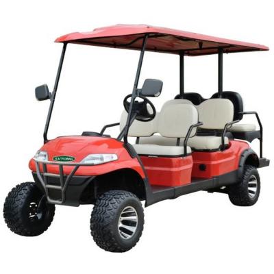 China High Tensile Steel Welded + PP Engineering Plastics 6 Seaters Lifted Electric Golf Cart With Back Seats for sale