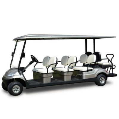 China High Tensile Steel Welded + PP Engineering Plastics 8 Seaters Electric Golf Car With Rear Seats for sale