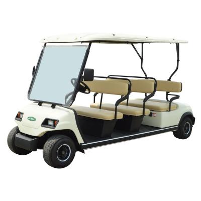 China High Tensile Steel Welded + PP Engineering Plastics 8 Seaters Electric Golf Cart for sale