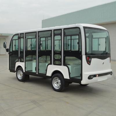 China Welded High Tensile Steel + PP Engineering Plastics 11 Seaters 48V Golf Car Electric Sightseeing Bus Trolley With Glass Doors for sale