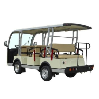 China High Tensile Steel Welded + PP Engineering Plastics 11 Seaters 48V AC System Tourist Bus Sightseeing Electric Golf Car Trolley Without Doors (S8+3.C) for sale