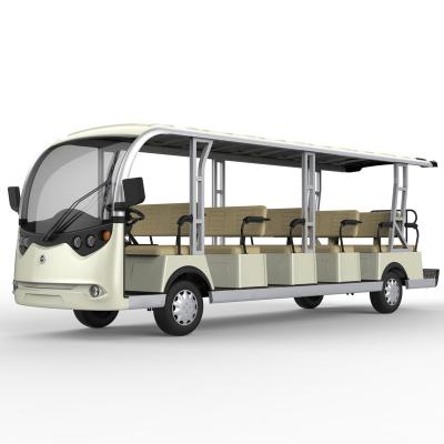 China High Tensile Steel Welded + PP Engineering Plastics 17 Seaters Electric Golf Car Sightseeing Bus Trolley Without Doors for sale