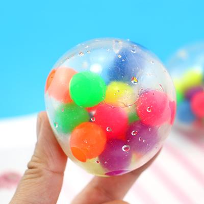 China 2021 New Design TPR Toy Soft Colorful Beads Ball Squishy DNA Atom Ball For Fun for sale