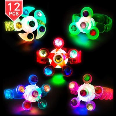 China 2020 New Year Party Halloween Christmas Birthday Party LED Wristbands with Gyro Spiral Tornado Toys Light Up Wiggle Person Toys Glow Party Wristbands Pack of 12 for sale