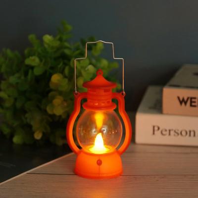 China 2021 ABS Halloween Decorations Small Kerosene Lamp Led Retro Mini Lantern For Home Decoration for sale