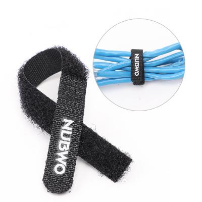 China Nylon Customized Reusable Hook and Loop Cable Tie Ties Tying Straps Wrap Hook Loop Cable Tie for sale