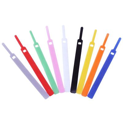 China Cable Customized Color And Size Shape Reusable Hook And Loop Nylon Cable Tie for sale