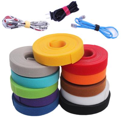 China Nylon and PP 2CM Self Adhesive Hook and Loop 5 Merter Double Wire Roll Adjustable Belt Binding - Back - Back to Straps Cable Tie for Wire for sale