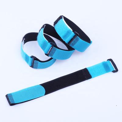 China Nylon Plant Custom Elastic Adhesive Hook And Loop Cable Tie Custom Logo With Loop for sale