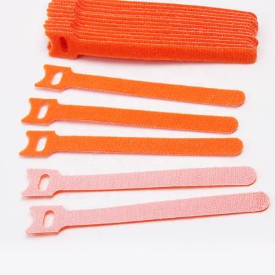 China Colored viable back to back custom logo hook and loop strap tie strap hook and loop cable tie for sale