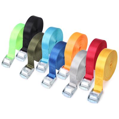 China High Quality Polyester Loading Tension Belt 25*200mm, Heavy Duty Ratchet Tie Down Belt With Zinc Iron Buckle for sale