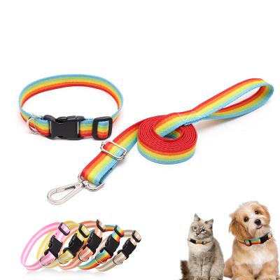 China Hot Sales Polyester Adjustable And A Variety Of Color Collar Leash For Pet for sale