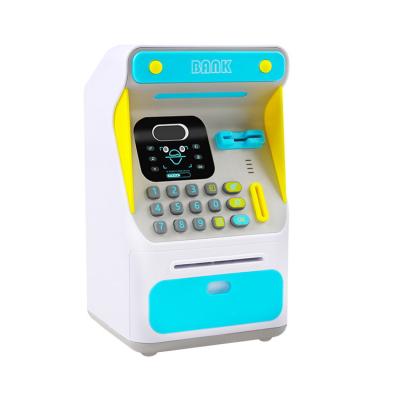 China Plastic + Electric Component Epsilon Electronic Piggy Bank Simulated Face Recognition Atm Machine Cash Box Toy Small Atm Automatic Roll Money Saving Piggy Bank for sale