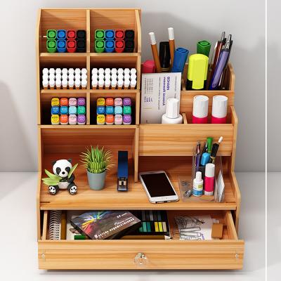 China Table Organizer The Desktop Office Bamboo Epsilon Wooden Drawer With Compartment Organizador De Escritorio for sale