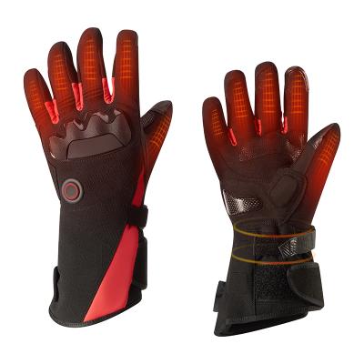 China Breathable USB Rechargeable Battery Heated Electric Motorcycle Ski Winter Safety Heated Gloves Black Warm for sale