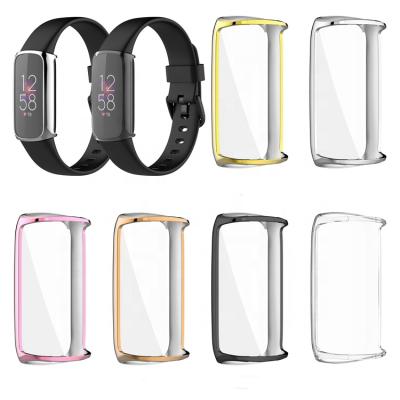 China Multicolor Anti-drop Plating TPU Cover With Screen Protector For Fitbit Protective Case Watch Luxe Shell for sale