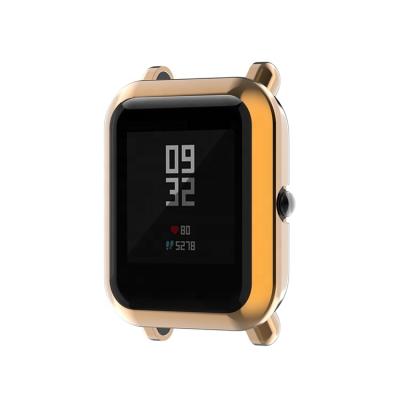 China Huami Amazfit Pro Pop Watch Replacement Full Cover Scratch-Resistant Plating Plated TPU Protective Case Shell for sale