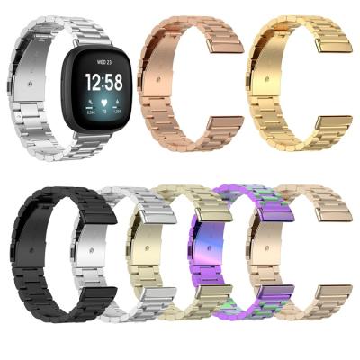 China 316 Stainless Steel Watch Strap Replacement Link Smart Watch Band Strap For Fitbit Versa 3 Fitbit Sense Watch Bands for sale