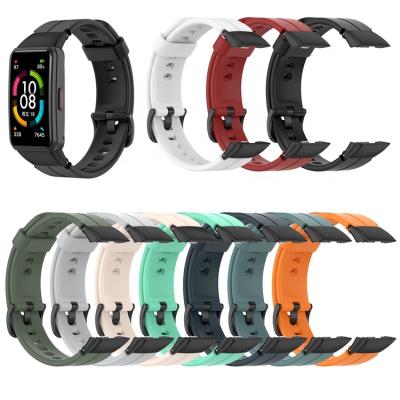 China High Quality 16MM Silicone Strap Rubber Band For Huawei Honor Band 6 Smartwatch Strap for sale