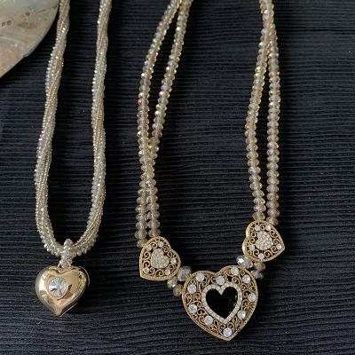 China FASHION August Jewelry Necklace Mixed Geometric Crystal Short Necklace Clavicle Pendant Chain Wholesale for sale