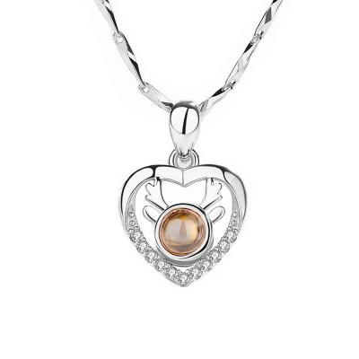 China 925 Sterling Silver Trendy Necklace Aug s925 Jewelry Antler Ladies Diamond Necklace Ladies Rose Gold Rose Gold Necklace for sale