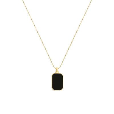 China High Shiny Polished Simple Geometric Institute Of Statistics Necklace Niche Necklace Sequin Necklace Square Jewelry August Design Female Clavicle Chain Sense for sale