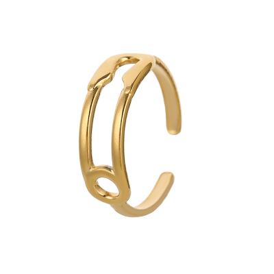 China TRENDY Titanium Steel Simple Fashion Ring Pin Gender Trend Insist Jewelry August Creative Ring for sale