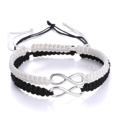 China August 2psc jewelry high-grade hot-selling hand-woven bracelet 8 character hand rope bracelet fashion lucky couples for sale