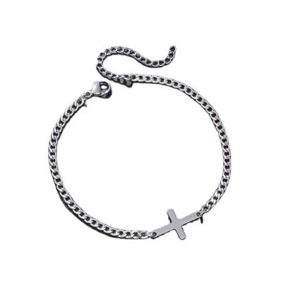 China TRENDY Fashion All-Match Stainless Steel Love Triangle Star Cross Bracelet Silver Gold Bracelet To Send Friends And Family for sale