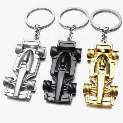 China Fashion Cast Sport Racing Stainless Steel Model Pendant Accessory Key chain Custom Plated 18k Gold  Black Cool Children's Gift Key ring for sale