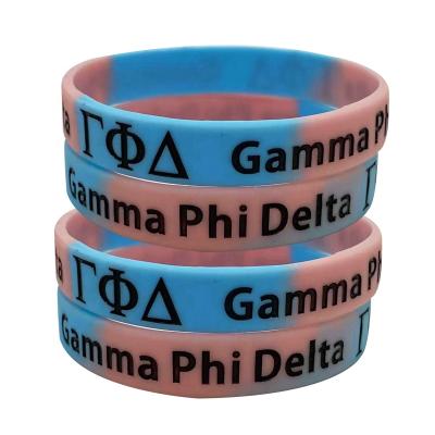 China Ready To Ship Phi Delta Gamma Bracelet Silicone Ready To Ship Greek Phi Delta Gamma Bracelet Silicone All Group Silicone Bead Key Chain Bracelet for sale