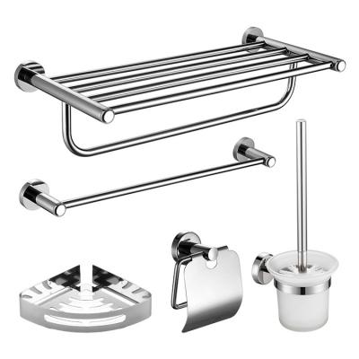 China 304 Stainless Steel Luxury Hotel Toiletries Wall Mount Bathroom Accessories Sanitary Fittings Kit Set For Bathrooms for sale