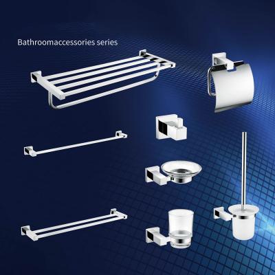 China Stocked Accessories Set 304 Stainless Steel Hotel Zinc Alloy Toilet Ware Washroom Wall Mount Bathroom Sanitary Accessories for sale