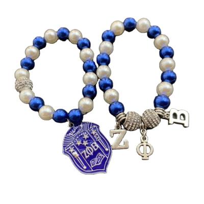 China CLASSIC Adult Jewelry Bracelet ZETA PHI BETA Bead Bracelets Greek Letters Blue And White Jewelry On Women Hot Sale At Amazon for sale