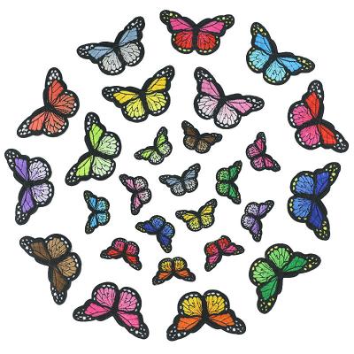 China Handmade Multicolor Butterfly Iron On Patches /Assorted Waist Decoration Sew On Custom Patches Patches For DIY Jeans for sale