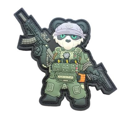 China Amazon Best Handmade Hot Selling Gun Shape Patch Quality PVC War Zone Patches Warrior Rubber Patch For Military Science for sale