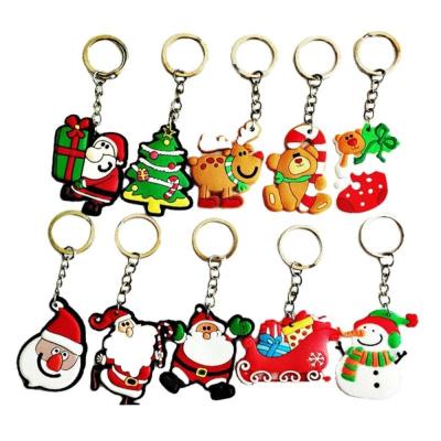 China Custom 2D Rubber Keychain Custom Made Christmas 3D Silicone Keychain Logo 3d Logo Keychain Christmas Gifts for sale