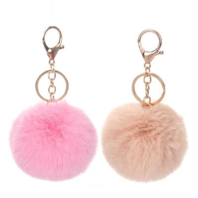 China Promotion Puff Ball Puffball Pom Pom Keychain Puff Balls Pom Chain Keychain Puff Ball Pompom Accessories For Women And Girls for sale