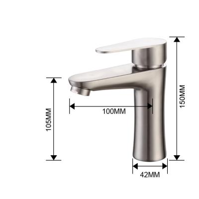 China China Manufacturers Single Handle SUS 304 Stainless Steel Bathroom Basin Faucet Wholesale Modern Design Faucet Mixer Tap for sale